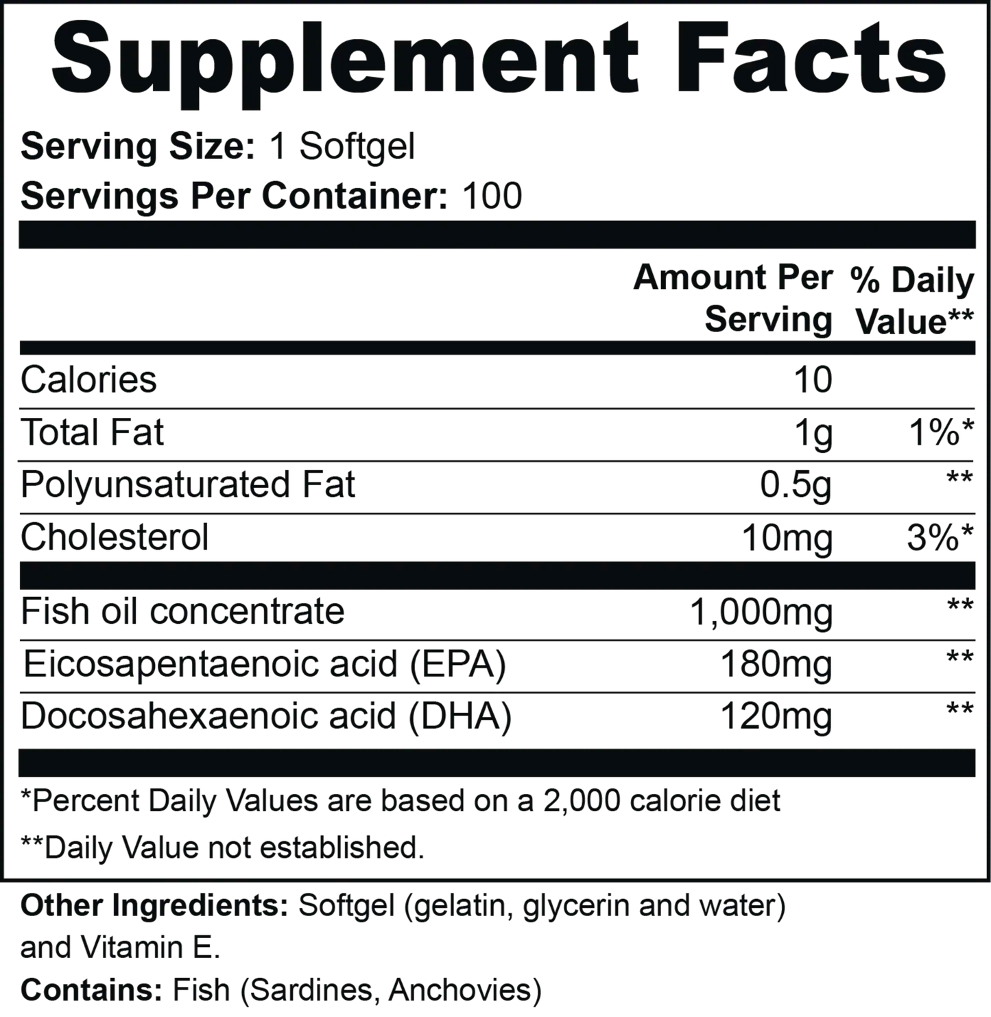 Omega-3 EPA 180mg + DHA 120mg