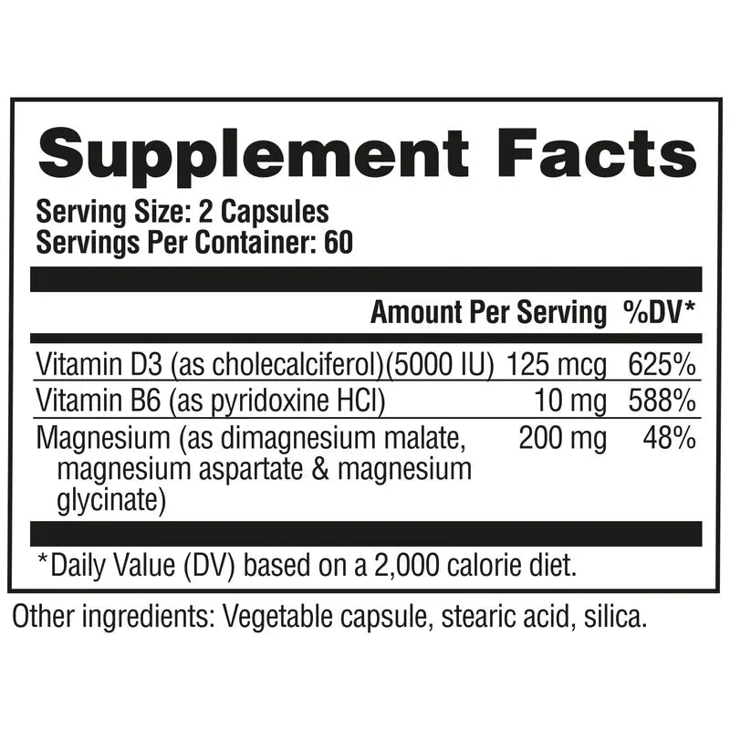 GAT Sport Nitraflex Pro Magnesium | High Absorption Magnesium Complex with Vitamin D3 & B6 | 120 Veggie Capsules