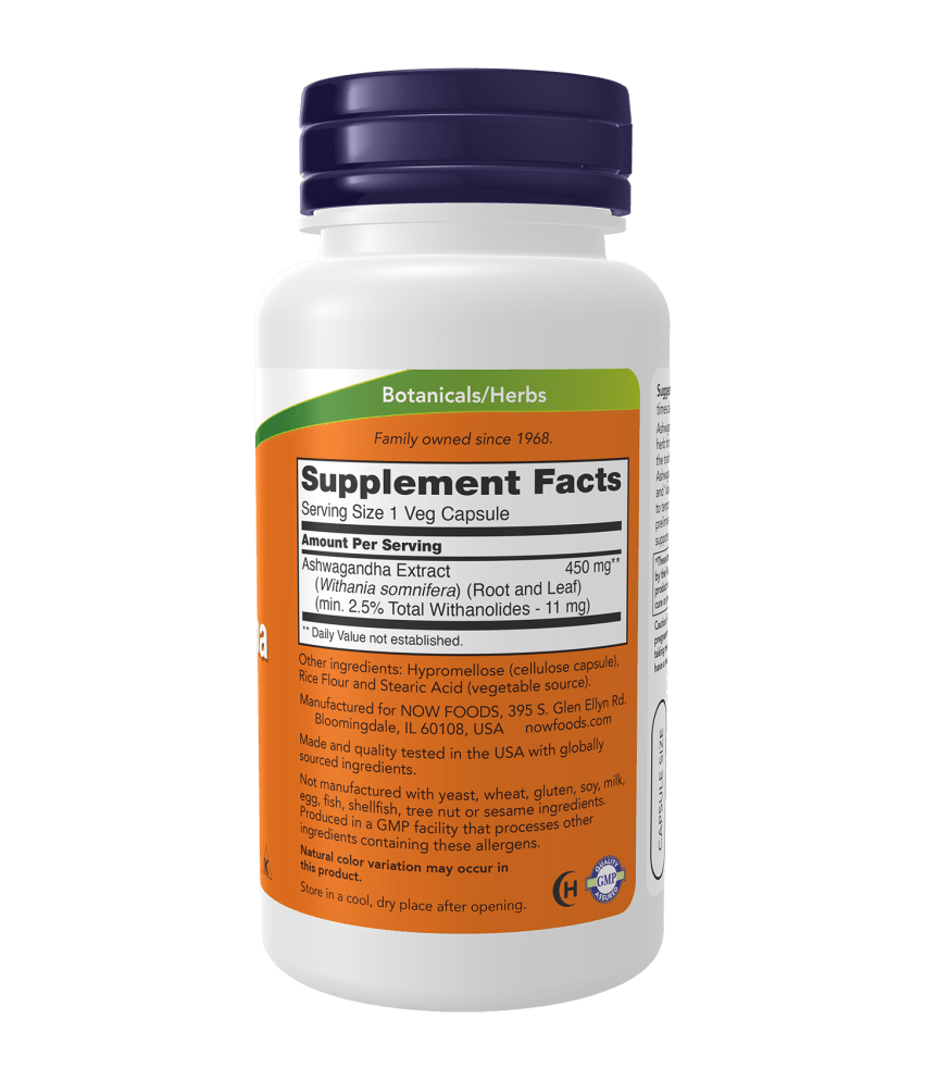 Now Ashwagandha Standardized Extract 450mg