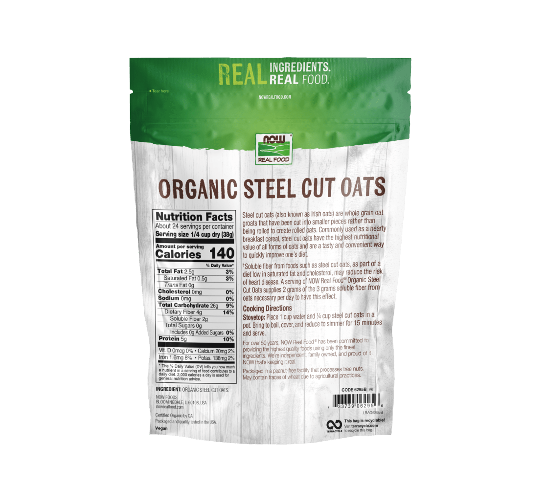 Now Steel Cut Oats Organic 2 Lbs