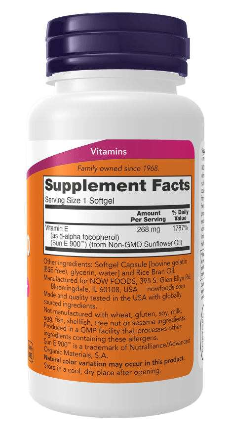 Now Sun-E 400 400IU Vitamin E -60 Softgels