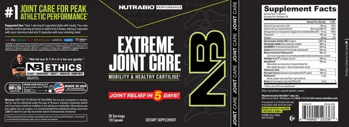 Nutrabio Extreme Joint Care 120 Capsules