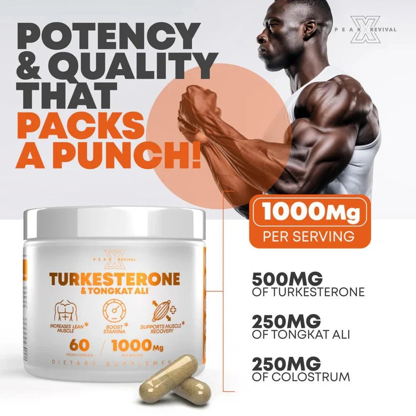 Peak Revival-X Turkesterone & Tongkat Ali + Colostrum – 60 Capsules