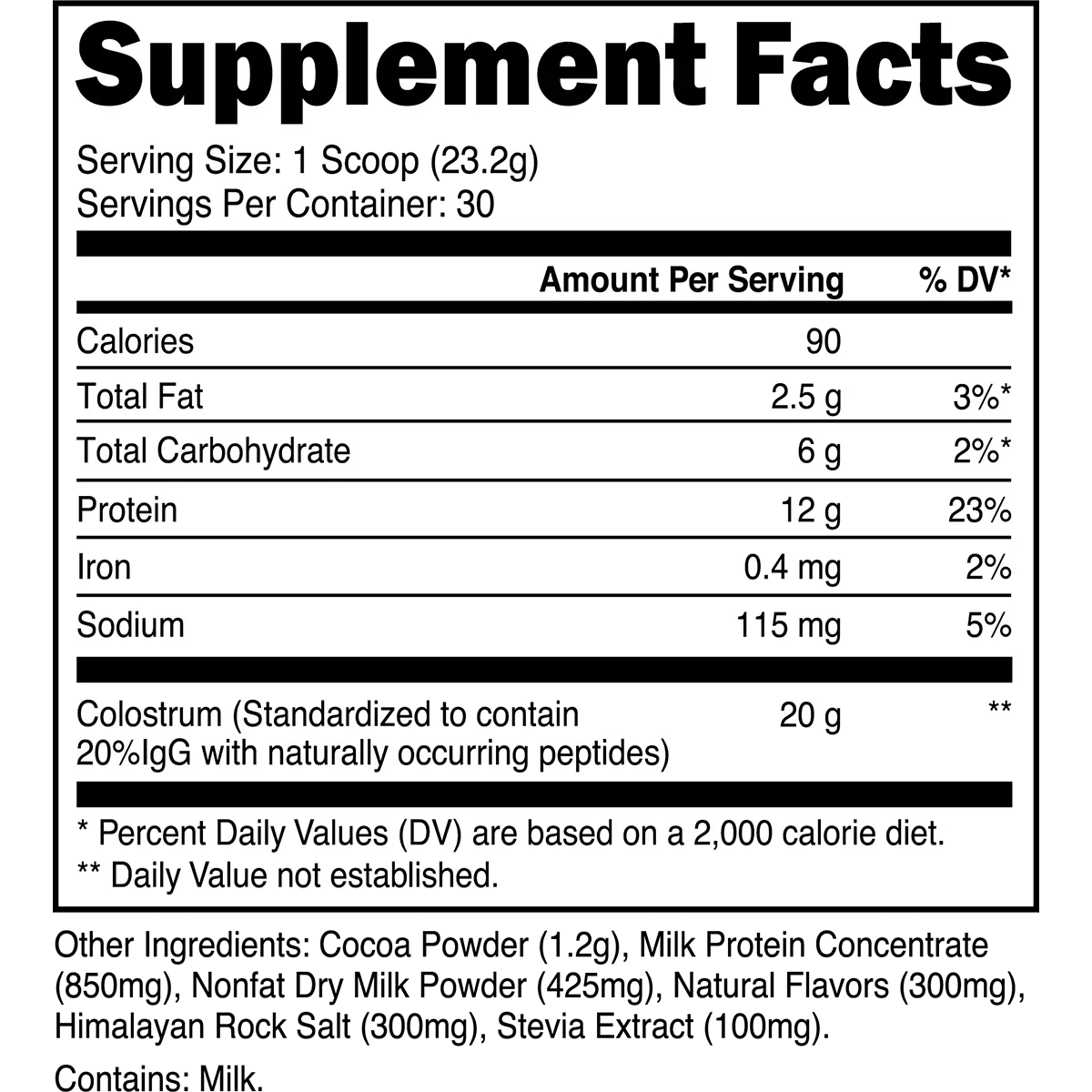 Transparent Labs Grass-Fed Colostrum