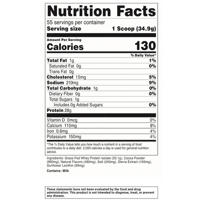 Transparent Labs 100% Grass-Fed Whey Protein Isolate 4 lbs