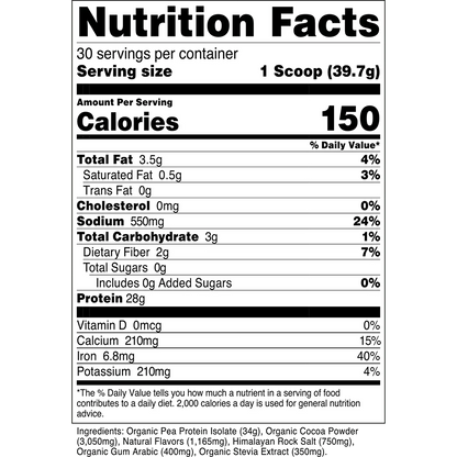 Transparent Labs 100% Pea Protein Isolate -30 Servings