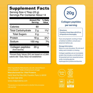 Vital Proteins Vanilla Collagen Peptides 327g
