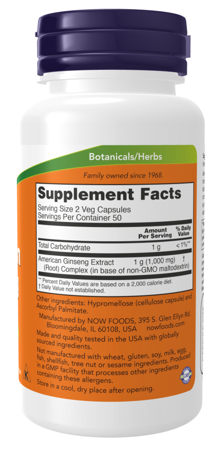 Now American Ginseng 500mg -100 Caps
