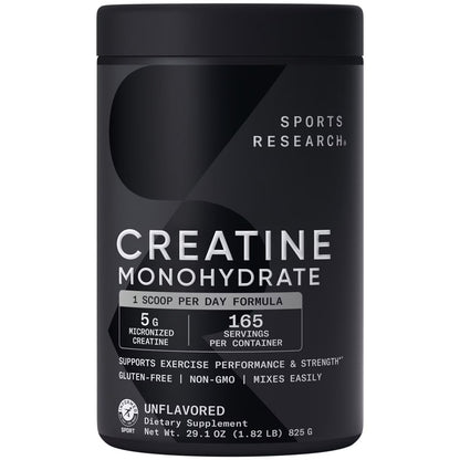 Sports Research Micronized Creatine Monohydrate -165 Servings, Unflavored