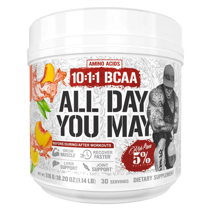 5% Nutrition All Day You May 10:1:1 Ratio BCAA with Joint & Liver Support Blend