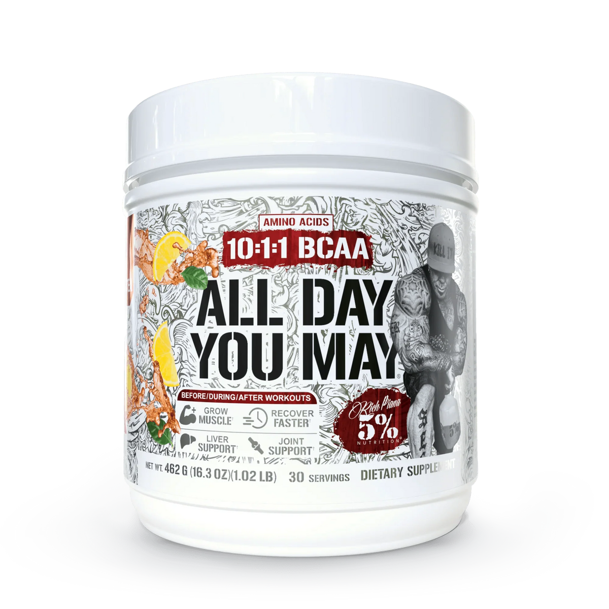 5% Nutrition All Day You May 10:1:1 Ratio BCAA with Joint & Liver Support Blend