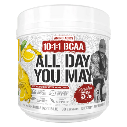 5% Nutrition All Day You May 10:1:1 Ratio BCAA with Joint & Liver Support Blend