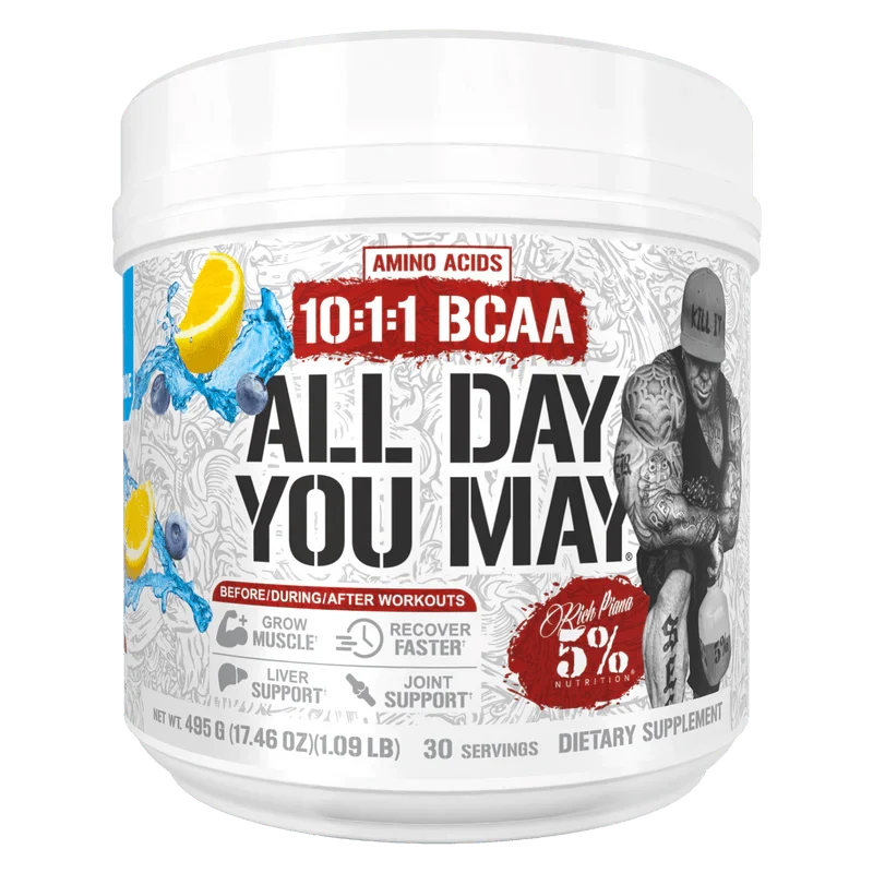 5% Nutrition All Day You May 10:1:1 Ratio BCAA with Joint & Liver Support Blend