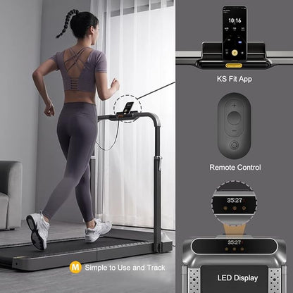 WALKINGPAD R Series Folding Treadmill, 2 in 1 Walking Pad Under Desk Treadmill for Home and Office, Compact Foldable Design with App Control and LED Display, Spacious Belt for Walking or Running