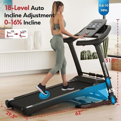 Treadmill with Incline, 3 in 1 Under Desk Treadmill Walking Pad with Removable Desk Workstation 3.5HP Foldable Compact Walking Treadmills for Home Small Office with Wristband Remote Control