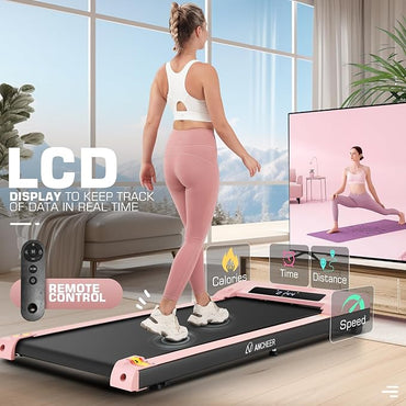 ANCHEER Walking Pad Treadmill with 12% Incline&Adjustable Height, 4 in 1 Under Desk Treadmills with Desk Workstation, Foldable Treadmill for Home 300lb,3 Type Control
