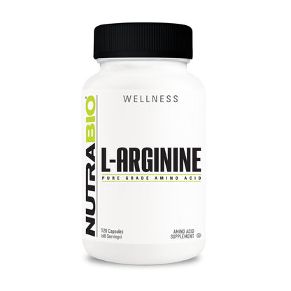 NutraBio L-Arginine - 120 Capsules