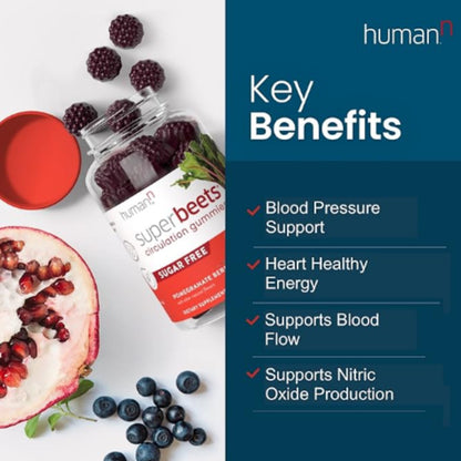 Human.n SuperBeets Circulation Gummies, 60 Count, Pack of 2