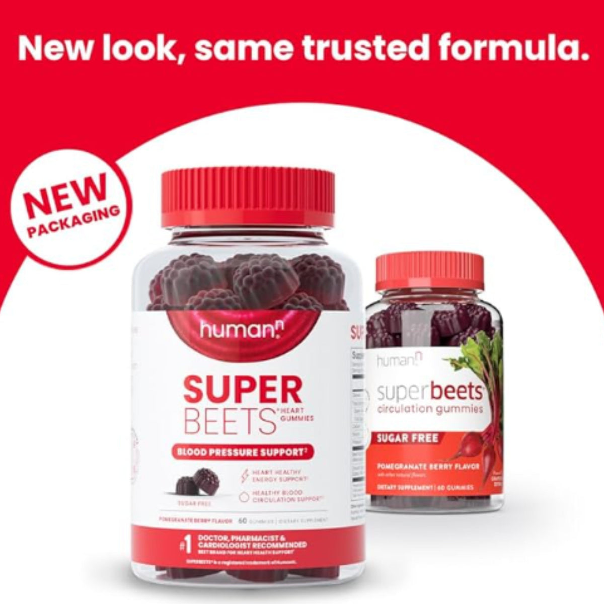Human.n SuperBeets Circulation Gummies, 60 Count, Pack of 2