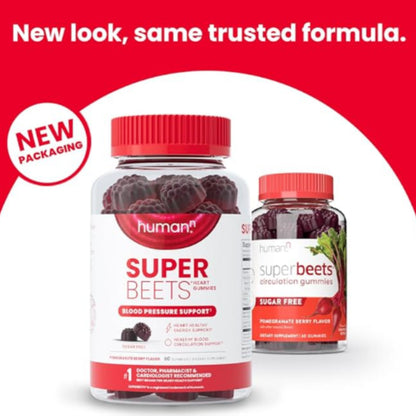 Human.n SuperBeets Circulation Gummies, 60 Count, Pack of 2