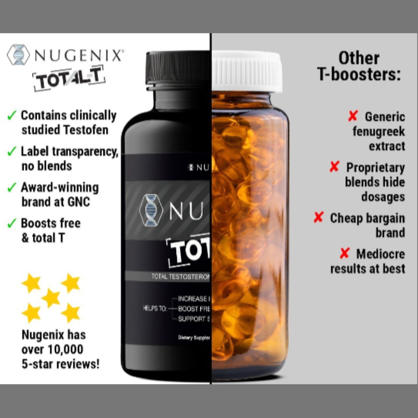 Nugenix Total-T - Free & Total Testosterone Booster - 90 Count (Two Pack)