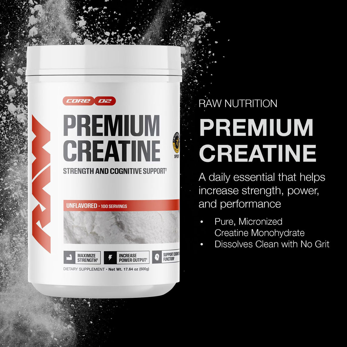 Raw Creatine Monohydrate 100 Servings