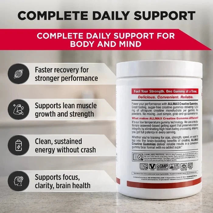 ALLMAX Creatine Gummies | 5g Creatine | Sugar-Free