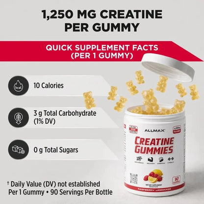 ALLMAX Creatine Gummies | 5g Creatine | Sugar-Free