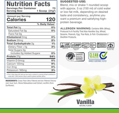 ALLMAX IsoNatural Pure Whey Protein Isolate 5 lbs - Vanilla