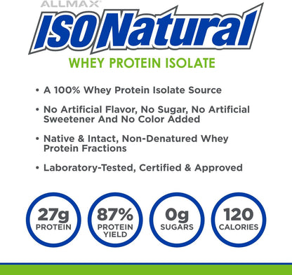 ALLMAX IsoNatural Pure Whey Protein Isolate 5 lbs - Vanilla