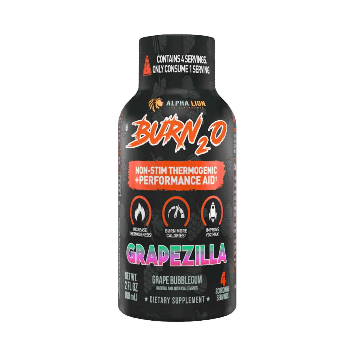 Alpha Lion BURN2O – Stimulant-Free Liquid Thermogenic & Performance Support, 31 Servings