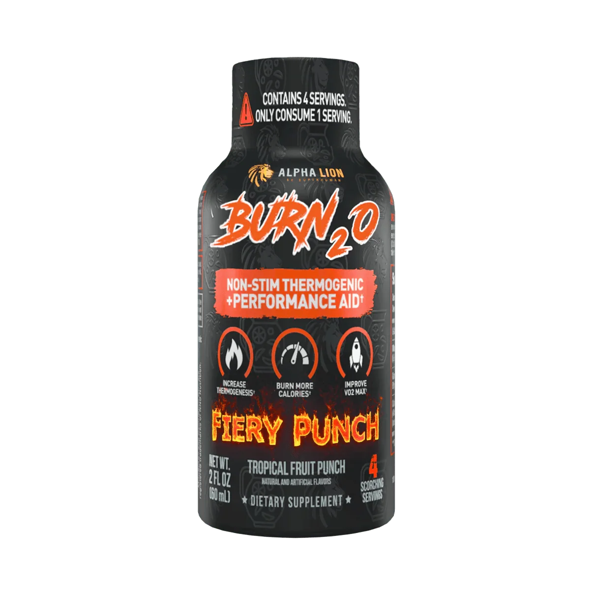 Alpha Lion BURN2O – Stimulant-Free Liquid Thermogenic & Performance Support, 31 Servings