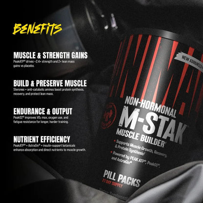 Animal M-Stak Muscle Builder – Non-Hormonal Lean Muscle Support | 21 Packs