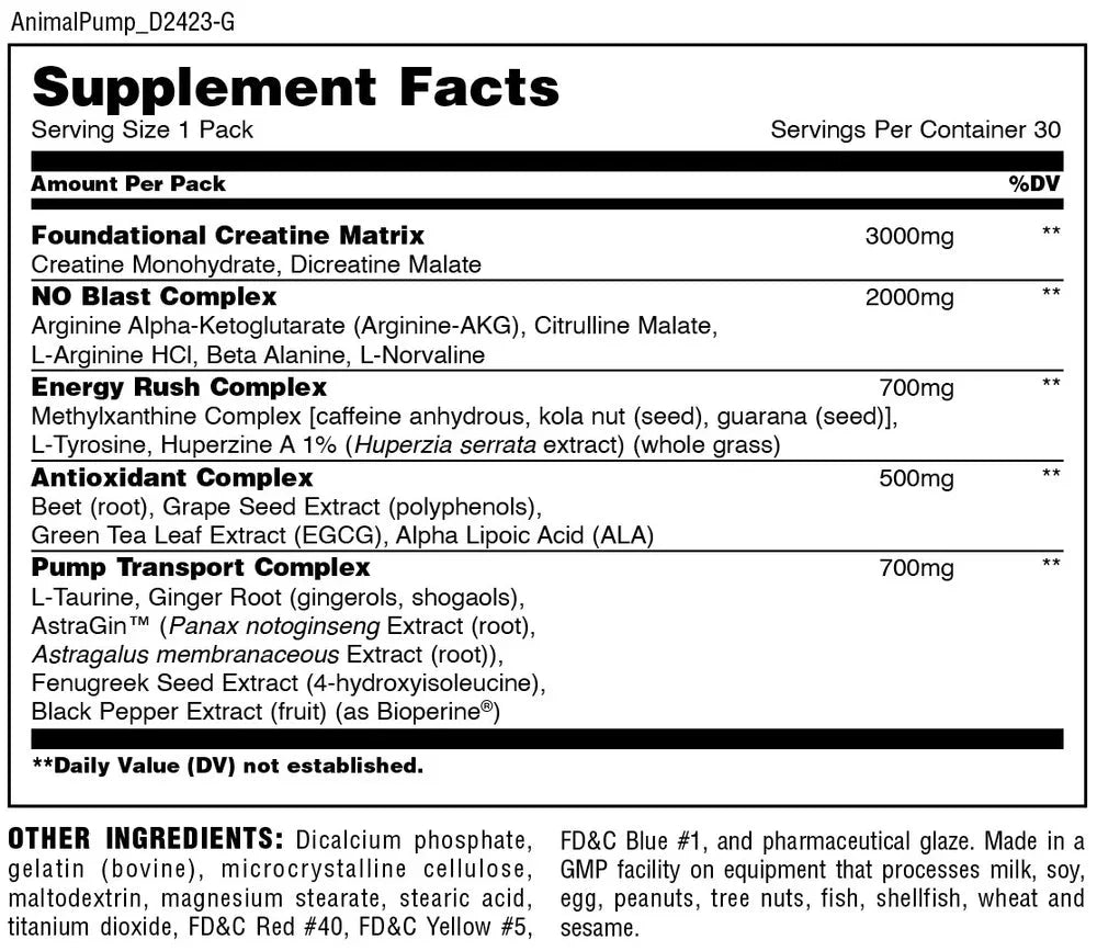 Animal Pump Pre-Workout 30 Packs
