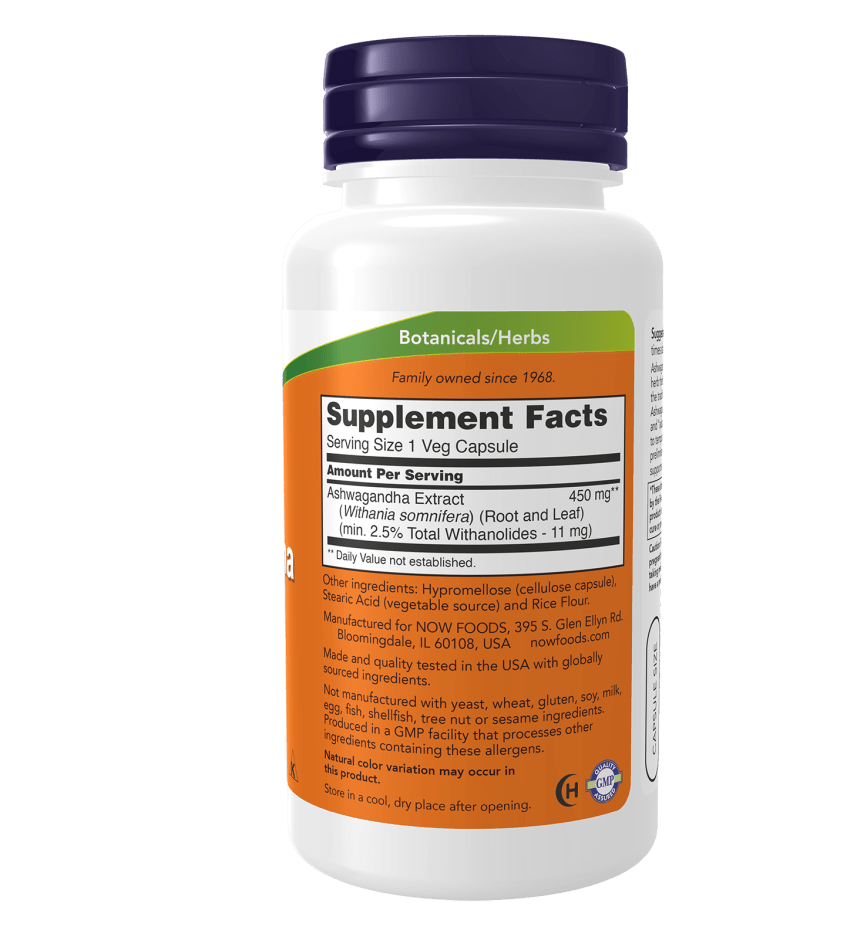 Now Ashwagandha Standardized Extract 450mg