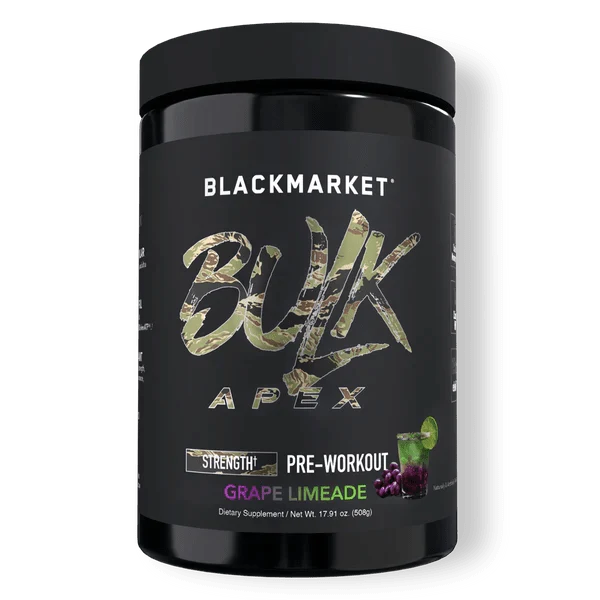 BlackMarket Labs BULK APEX Strength Pre-Workout | 400mg Caffeine | Creatine + HMB | 20 Servings