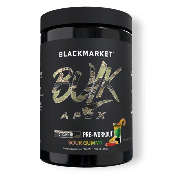 BlackMarket Labs BULK APEX Strength Pre-Workout | 400mg Caffeine | Creatine + HMB | 20 Servings