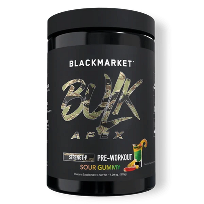 BlackMarket Labs BULK APEX Strength Pre-Workout | 400mg Caffeine | Creatine + HMB | 20 Servings