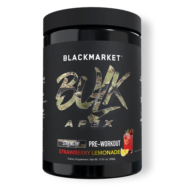 BlackMarket Labs BULK APEX Strength Pre-Workout | 400mg Caffeine | Creatine + HMB | 20 Servings