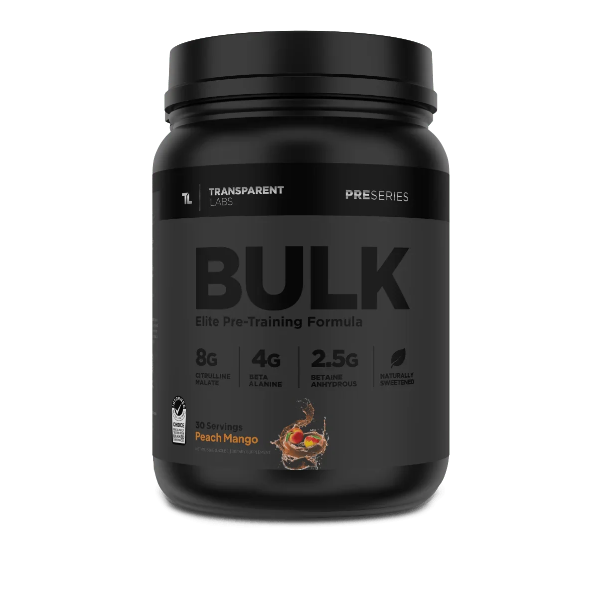 Transparent Labs Bulk Black Elite Pre Workout- 30 Servings