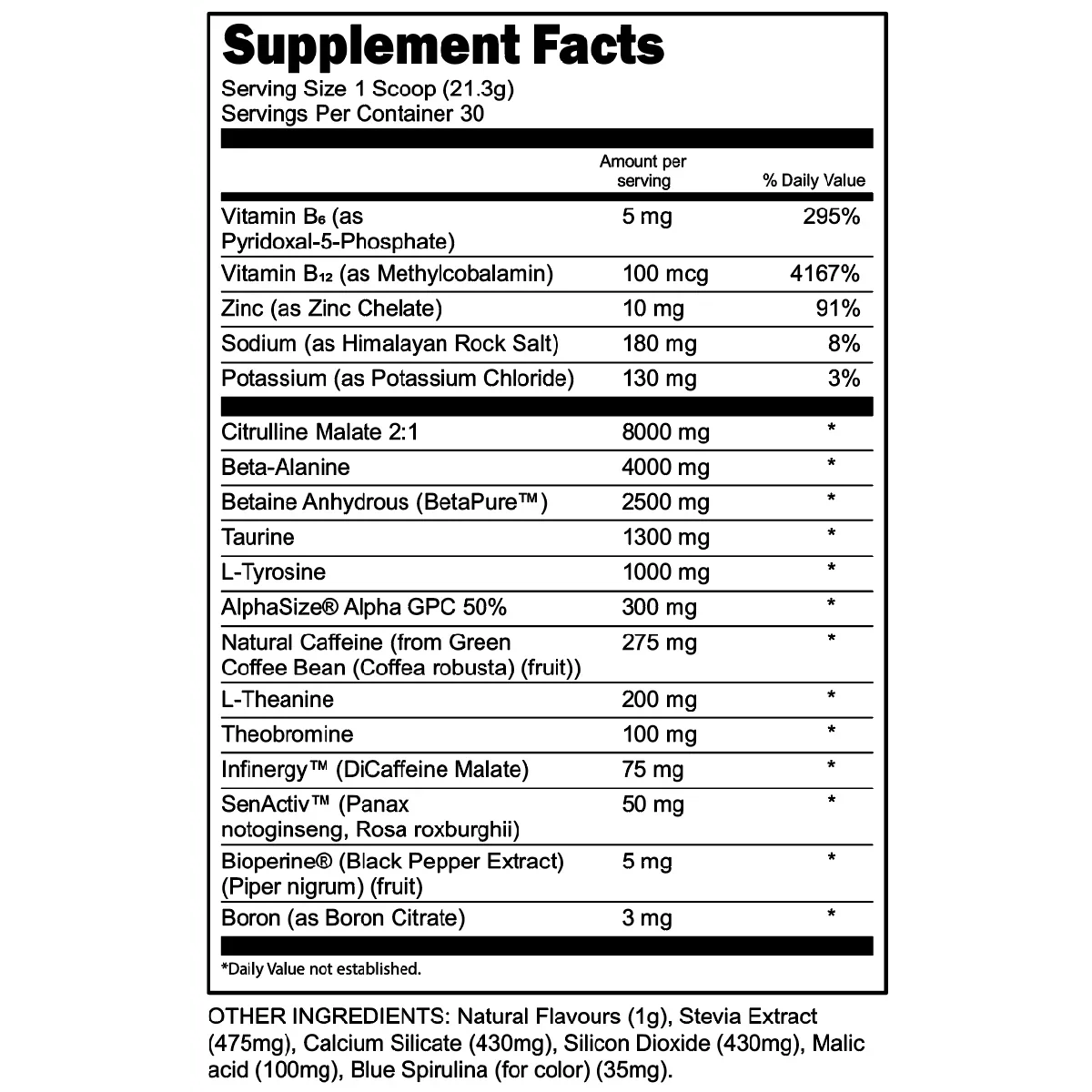 Transparent Labs Bulk Black Elite Pre Workout- 30 Servings