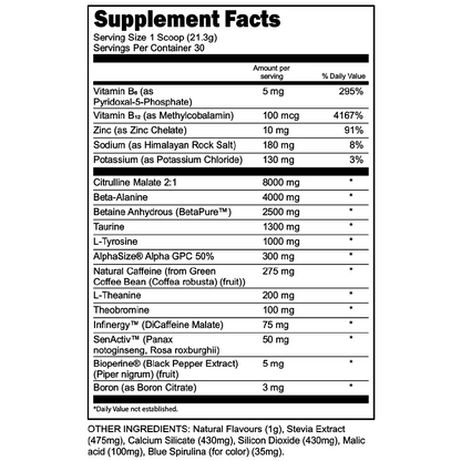Transparent Labs Bulk Black Elite Pre Workout- 30 Servings
