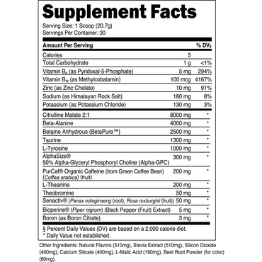 Transparent labs Bulk Pre-Workout -30 Servings