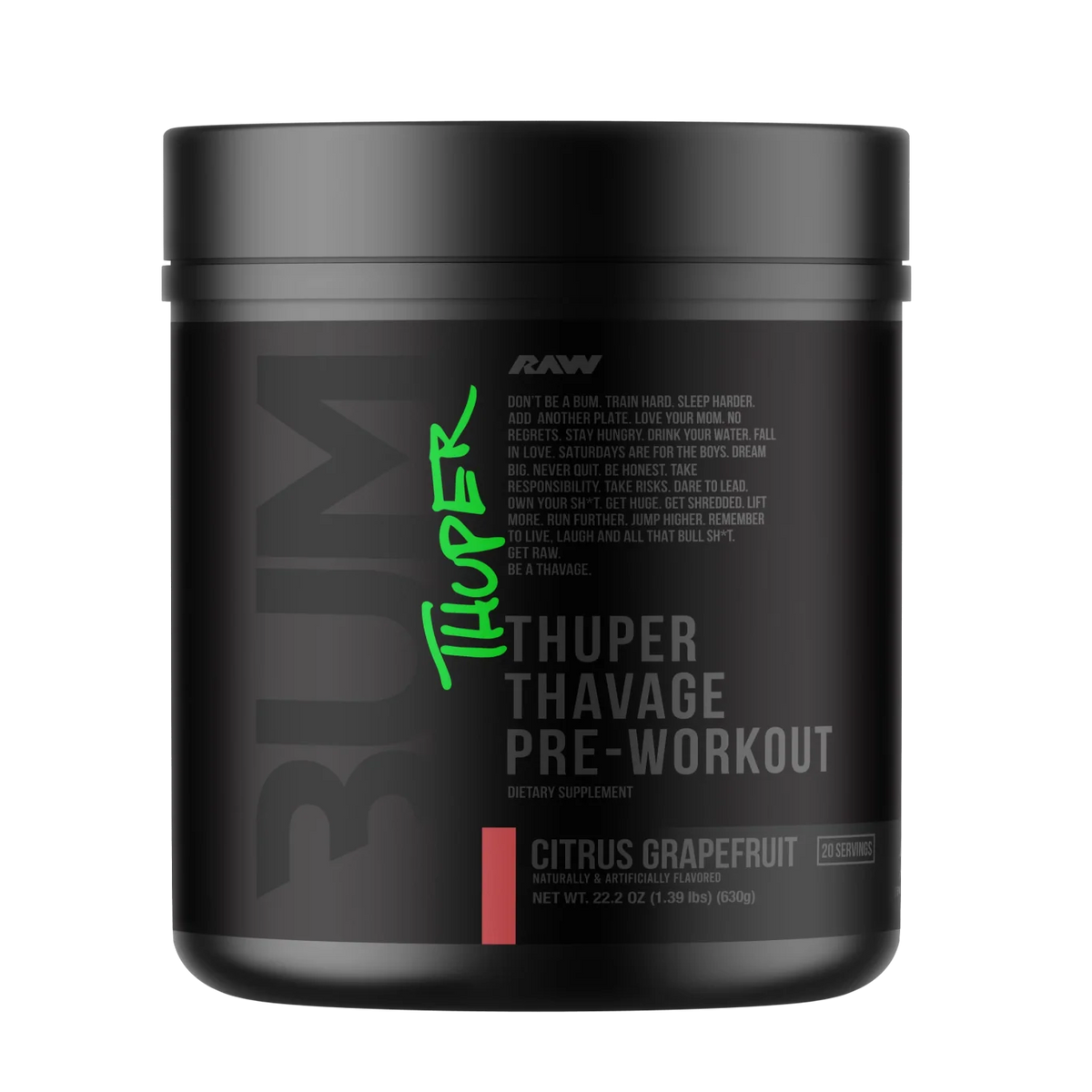 RAW Nutrition CBUM Thuper Thavage Pre-Workout – 400mg Caffeine