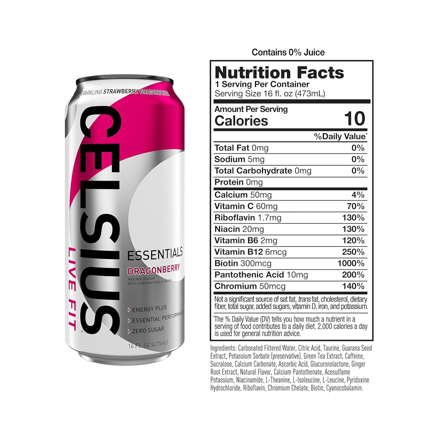 Celsius Essentials Energy Drinks 270mg Caffeine