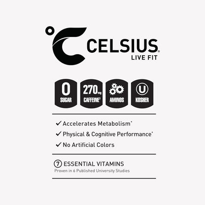 Celsius Essentials Energy Drinks 270mg Caffeine