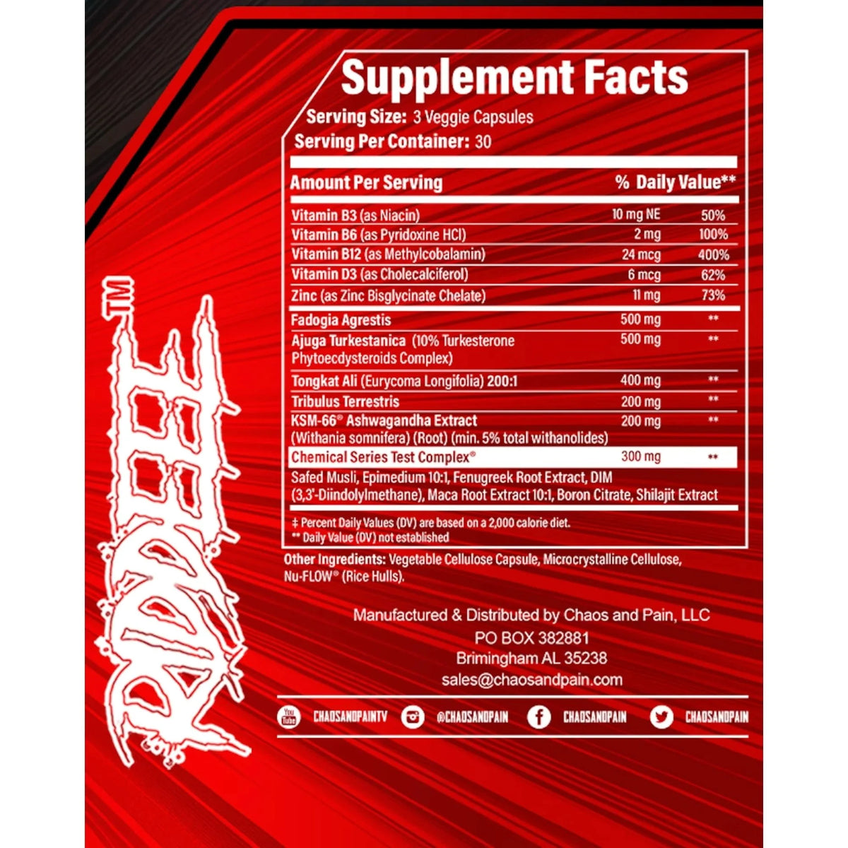 CHaos and Pain Chemical Test - Supreme Muscle Amplifier