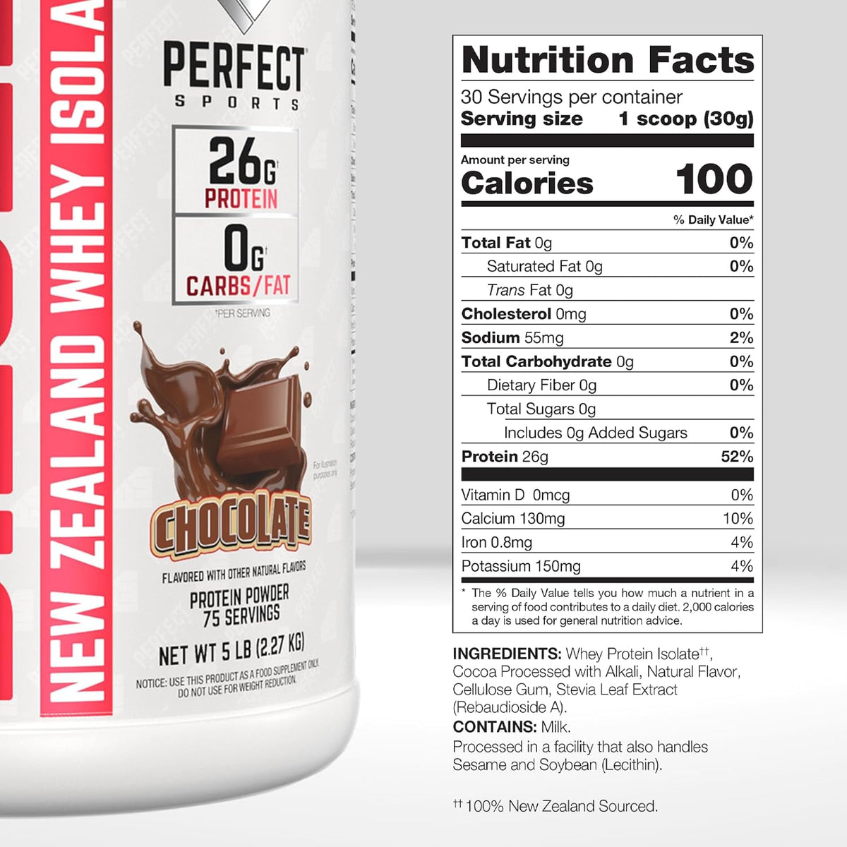 Perfect Sports DIESEL New Zealand Grassfed Whey Protein Isolate 5 lbs