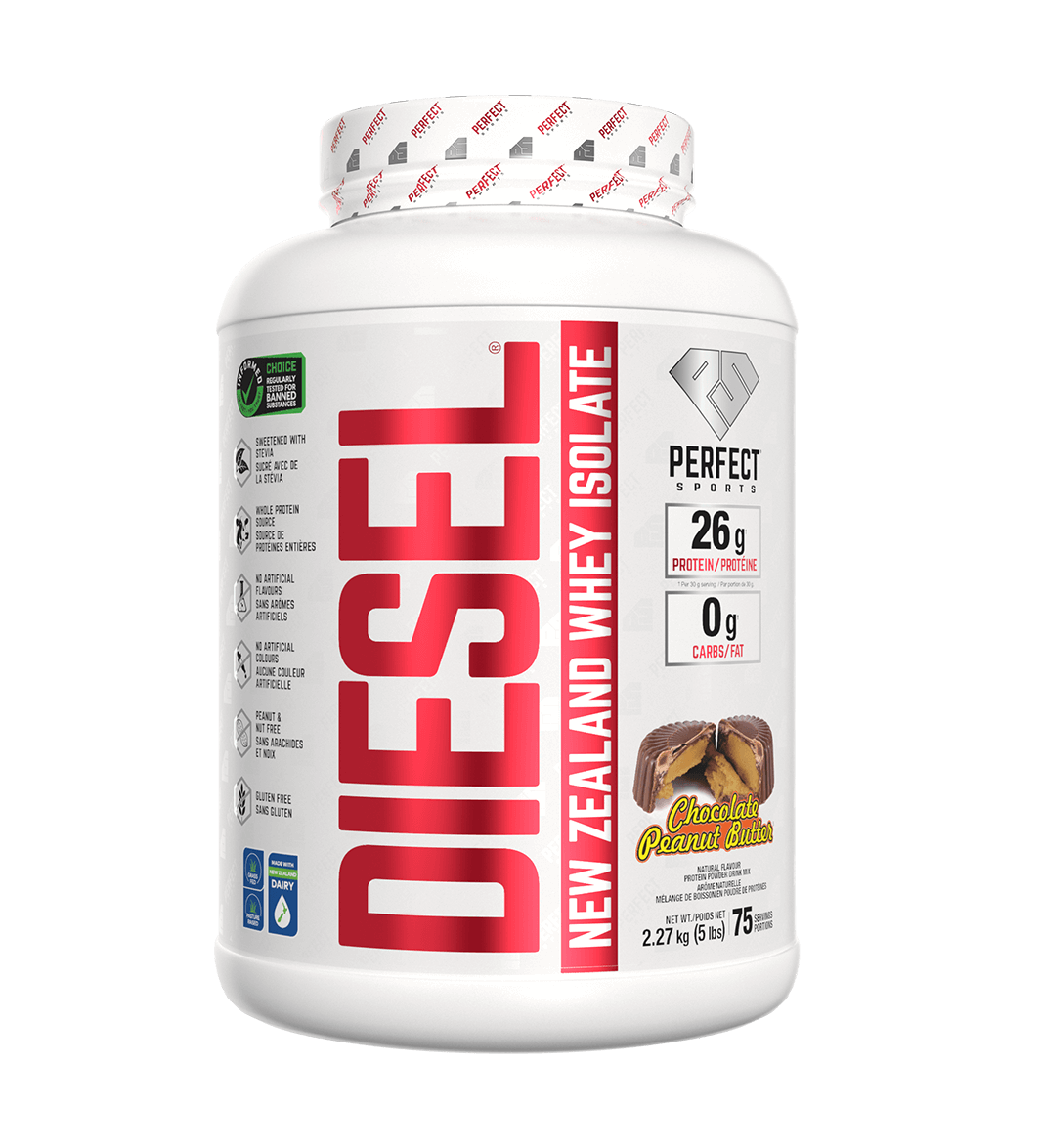 Perfect Sports DIESEL New Zealand Grassfed Whey Protein Isolate 5 lbs