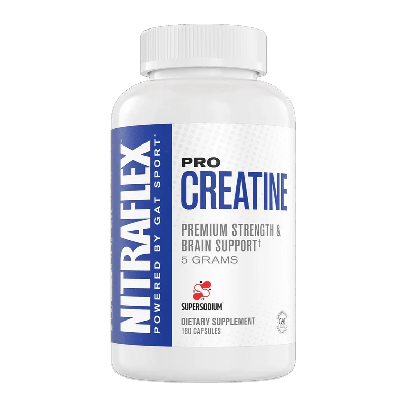 GAT Sport Nitraflex PRO Creatine | 5g Creatine Monohydrate + Super Sodium™ | 180 Capsules
